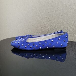 Michael Kors Ailee Studded Blue Suede Women’s Flats Sapphire Shoes Size 7.5